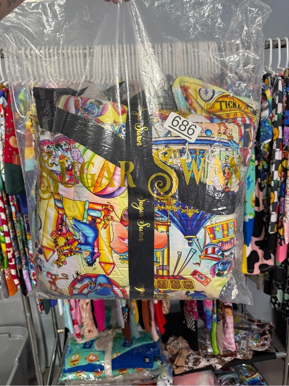 Carnival Print 50x60 Black plush backing